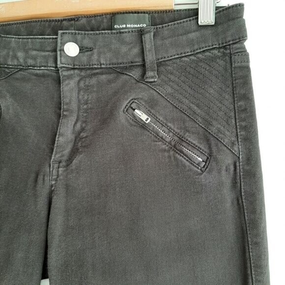 CLUB MONACO / Skinny Crop Black Jeans Ankle Zip Sz 6 - Picture 5 of 10